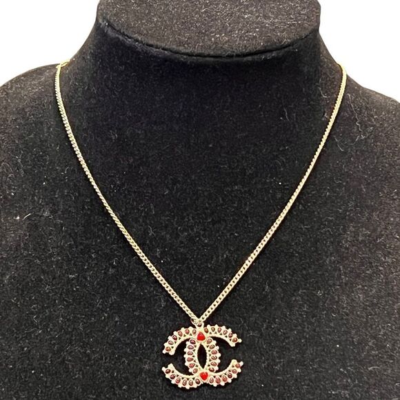 Chanel Vintage Metal & Gripoix CC Necklace - Picture 2 of 7